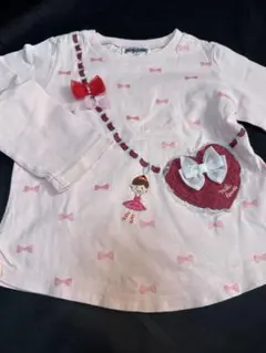 683 ミキハウス　ハートポシェット　ピンク　ロンT リーナちゃん