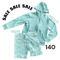 UNIQLO エアリズムUVカットメッシュパーカー 140cm ミントグリーン