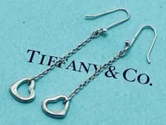 h600 ティファニー　オープンハート　ドロップ　フック　ピアス　シルバー925