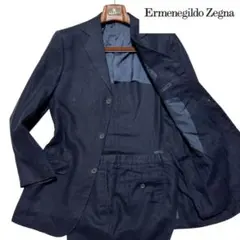【カシミヤ混】エルメネジルドゼニア セットアップスーツ ダブル ネイビー 52 カシミヤ混】エルメネジルドゼニア セットアップスーツ ダブル