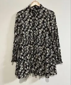 ザラ ZARA 総柄 花柄 チュニック トップス S
