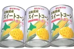 ◎新品！３缶 高級コーン缶詰 サンヨー堂 北海道産 スイートコーン ホール粒状♪のサムネイル