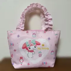 ♡マイメロディ♡クロミ　フリル付トートバッグ ランチバッグ　ピンク
