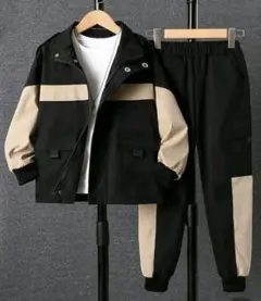 新品　ジュニア セットアップ ブラック/ベージュ