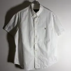 【美品•QR正規品】ラルフローレン 半袖シャツ マルチカラーポニー刺繍ロゴ L