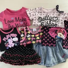 【子供服まとめ売り】7点 女の子 90.95 Tシャツ.スカートディズニー