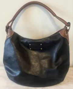 ケイトスペード kate spade レザー ワンショルダー 黒 茶 - メルカリ