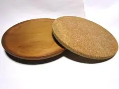 天然木 回転台 一枚板 ターンテーブル 回転盤 回転プレート コルクマット 鍋敷のサムネイル