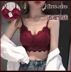 オシャレ レースビスチェ カップつき レッド フリーサイズ オシャレ
