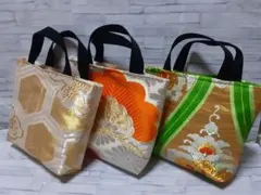 ハンドメイド帯リメイクバックトートバッグ3点No.73