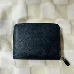 BELLVO ミニレザー財布　ペイズリー　深緑のサムネイル