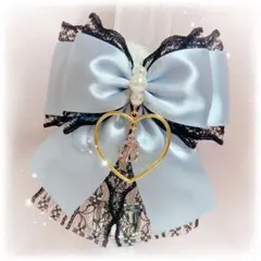 キンブレリボン♡ペンライトリボン♡ペンラリボン♡ライトブルー♡水色♡ブラック♡黒