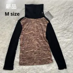 【新品】EPINARL レオパード柄 タートルネックニット Mサイズ ブラック