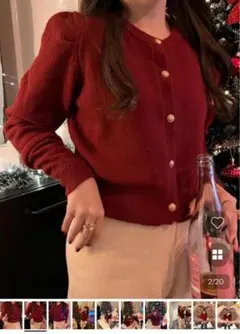 nugu ゴールドボタン カーディガン