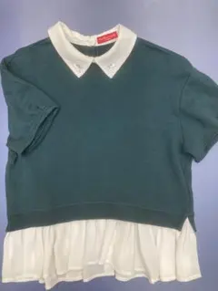 earth music&ecology 半袖トップス ダークグリーン