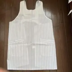 医療用　ストライプエプロン 白と青