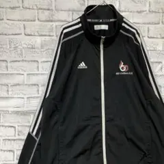 アディダス ジャージ　トラックジャケット　ブラックXL ロゴ刺繍85