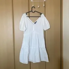GAP ホワイト Vネック 半袖チュニック S