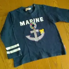 ミキハウス 90 長袖 Tシャツ マリン くま