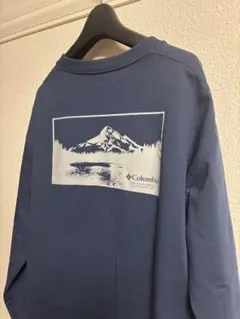 columbia コロンビア ロンT 長袖T ネイビー 紺 L バックプリント