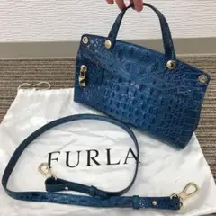 レア品　FURLA クロコ型押し　2WAY PIPER mini