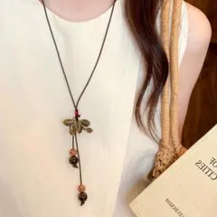 エスニック調 リーフモチーフ ネックレス