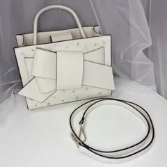 即購入可❤︎FRAY I.D ビジューリボンミドルバッグ ホリデー限定 アイボリー