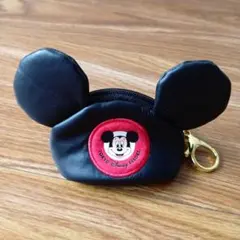【美品】ディズニー ミッキー イヤーハット型 キーチェーン コインケース