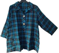 Soage チェック柄ブルーシャツM-Lサイズ新品タグオーバーサイズロールアップ