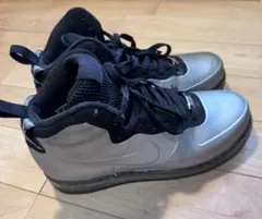 Nike シルバー ブラック エアフォースワンハイカットスニーカー
