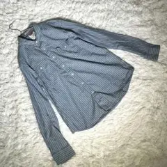 リーバイス　LEVI’S　シャツ　長袖　M　ストライプ　綿100%　ブルー