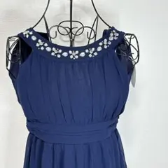 M〜L⭐️ネイビービジュー付き マキシドレス ドレス