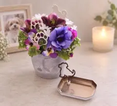 ペットメモリアルフラワー 供え花 アーティフィシャルフラワー 犬型お線香付き ペットメモリアルフラワー 供え花 アーティフィシャルフラワー 犬型お