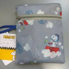 PEANUTS スヌーピー エコバッグ　折りたたみエコバッグ　グレー　新品