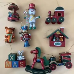木製クリスマスオーナメント　まとめ売り　レトロ