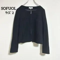 黒 ノーカラージャケット