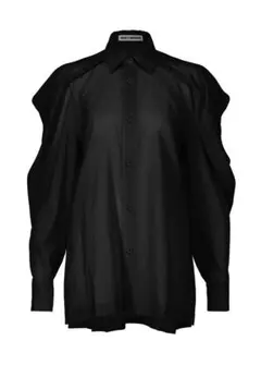 新品タグ付 ISSEY MIYAKE R sheer shirt Blackのサムネイル