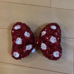 ディズニー　リボンヘアゴム　リボン　赤