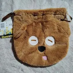 ミニオン プラチナムザッカ フェイス巾着ブランケット ボブ＆ティム