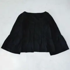 NOLLEY’S 麻100% リネン ショート丈 ノーカラージャケット ブラックのサムネイル