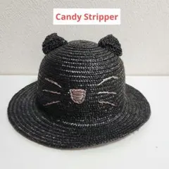 猫耳　ストローハット　麦わら帽子　Candy Stripperのサムネイル