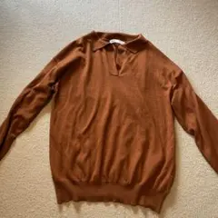 ZARA ブラウン ポロネックセーター M