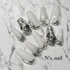 埋めつくし キラキラ きゅるん ホワイト ネイルチップ オーダー