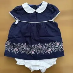 Janie and Jack ネイビー襟付きワンピース 6-12ヶ月