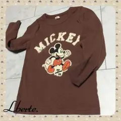 《100》春❤️ラスト‼︎ミッキー長袖Tシャツ★モカ  【韓国子供服】