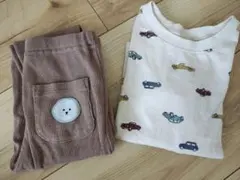 petit main 車柄　ロンT　レギンス　セット 100