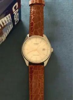 カシオ　アナログ腕時計　レザーベルト（幅18mm）未使用品　シャンパンゴールド