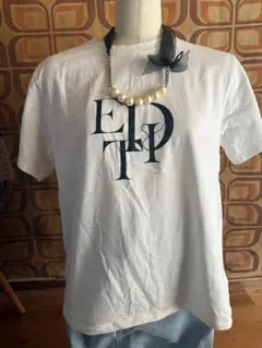 EDiTホワイト ロゴプリント Tシャツ