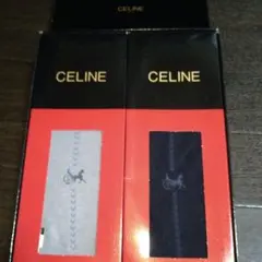新品 CELINE セリーヌ ネイビー 濃紺 グレー 綿 靴下 2足 セット