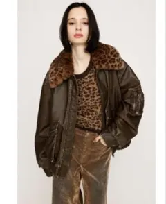 【期間限定SALE❣️】レオパードファー　レザージャケット　SLY 公式】SLYのフェイクレザー|アウター|シェルターウェブストア